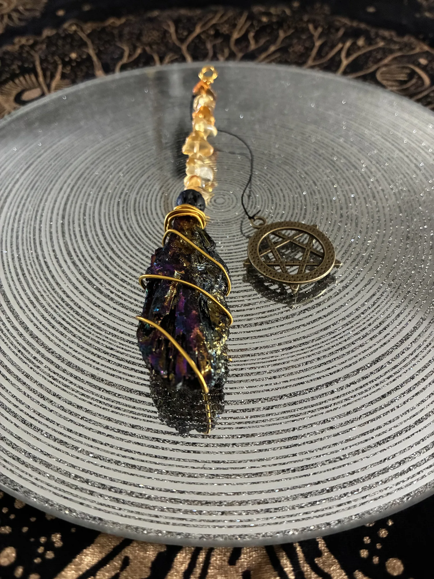 Citrine Titanium Aura Kyanite Broom