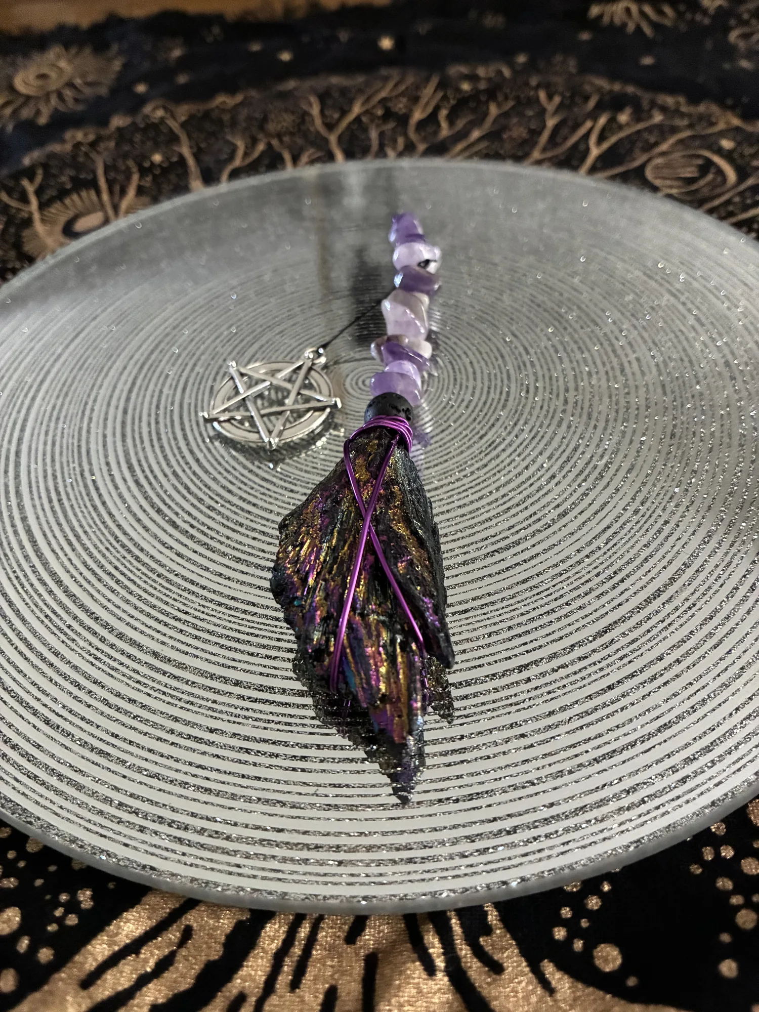 Amethyst Titanium Aura Kyanite Broom